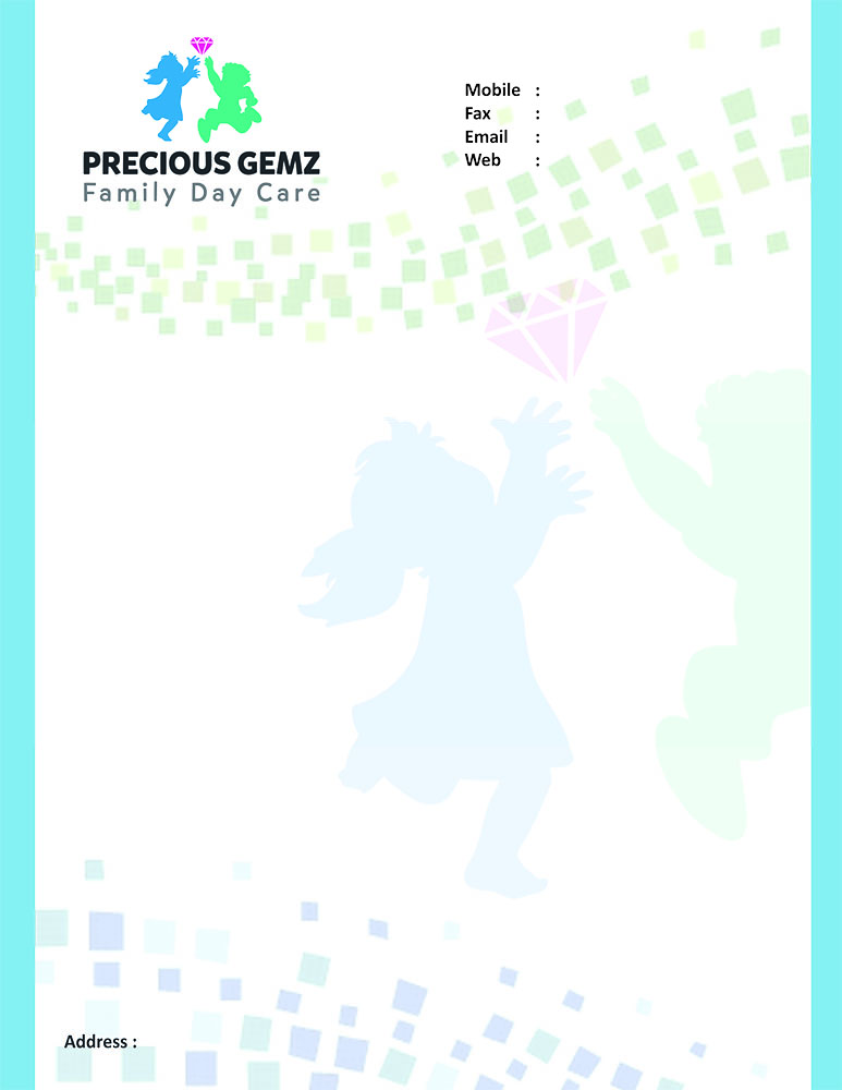 Letterhead Design by Mahe for Precious Gemz Family Day Care  | Design #4946707