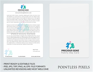 Briefkopf-Design von Pointless Pixels India für Precious Gemz Family Day Care  | Design: #4945225