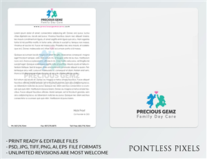 Briefkopf-Design von Pointless Pixels India für Precious Gemz Family Day Care  | Design: #4945231