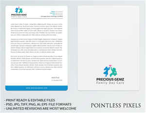 Briefkopf-Design von Pointless Pixels India für Precious Gemz Family Day Care  | Design: #4945237