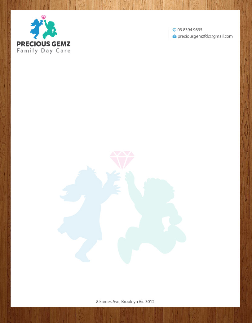 Letterhead Design by Infinitive Technology for Precious Gemz Family Day Care  | Design #4947593