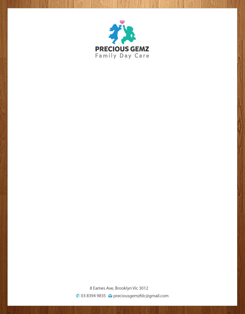 Letterhead Design by Infinitive Technology for Precious Gemz Family Day Care  | Design #4947607