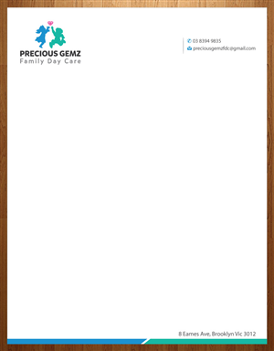 Letterhead Design by Infinitive Technology for Precious Gemz Family Day Care  | Design: #4947621