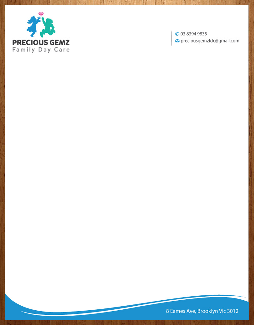 Letterhead Design by Infinitive Technology for Precious Gemz Family Day Care  | Design #4947626