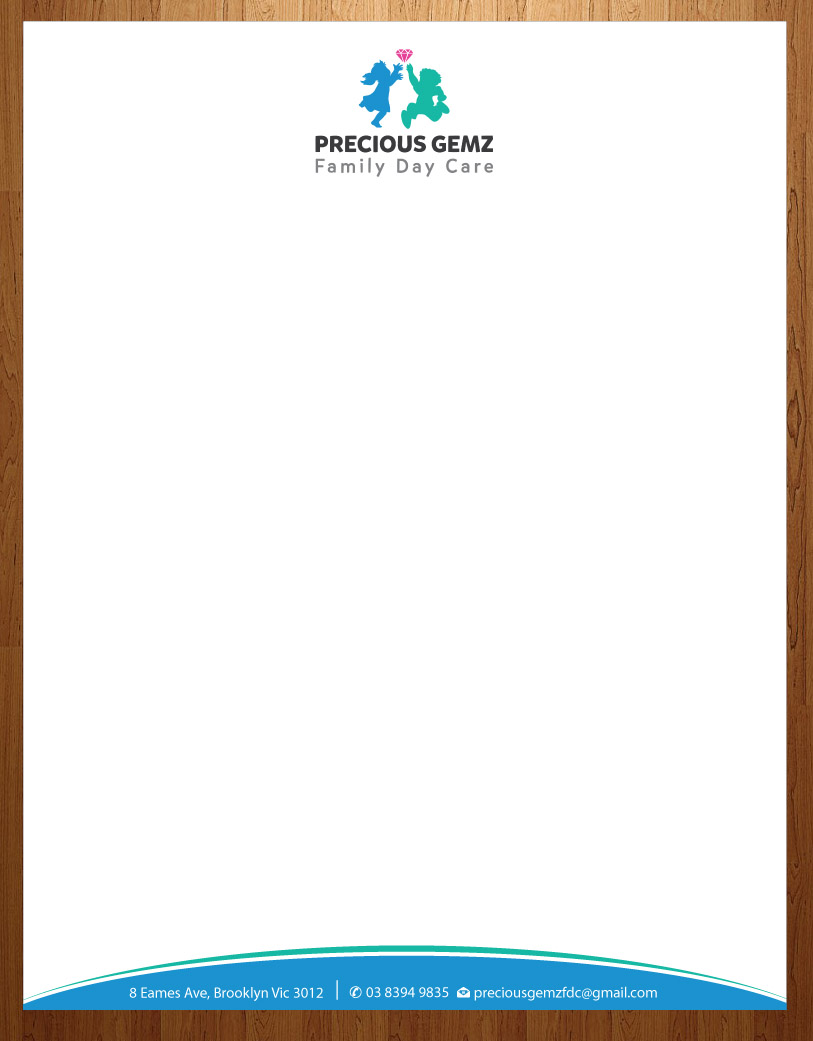 Letterhead Design by Infinitive Technology for Precious Gemz Family Day Care  | Design #4947634