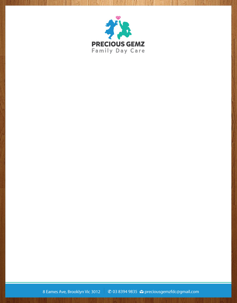 Letterhead Design by Infinitive Technology for Precious Gemz Family Day Care  | Design #4947645