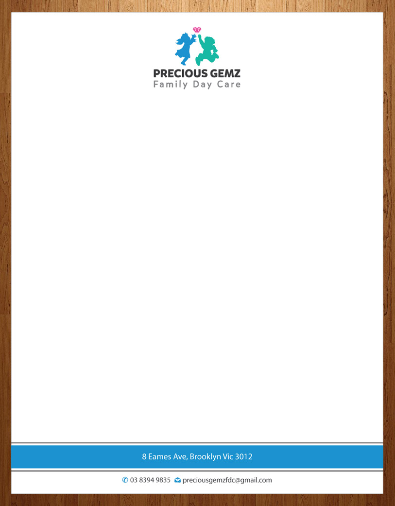 Letterhead Design by Infinitive Technology for Precious Gemz Family Day Care  | Design #4947658