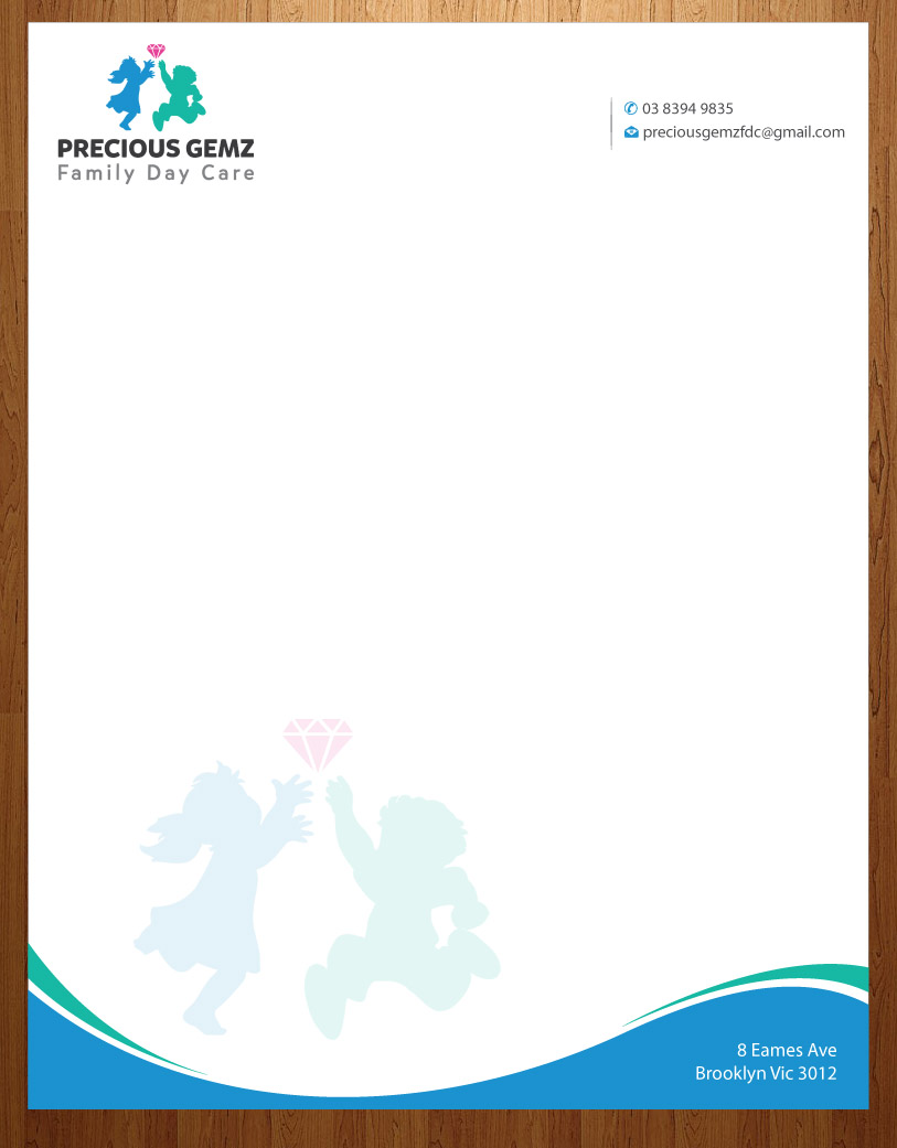Letterhead Design by Infinitive Technology for Precious Gemz Family Day Care  | Design #4951407