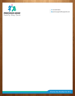 Briefkopf-Design von Infinitive Technology für Precious Gemz Family Day Care  | Design: #4951535