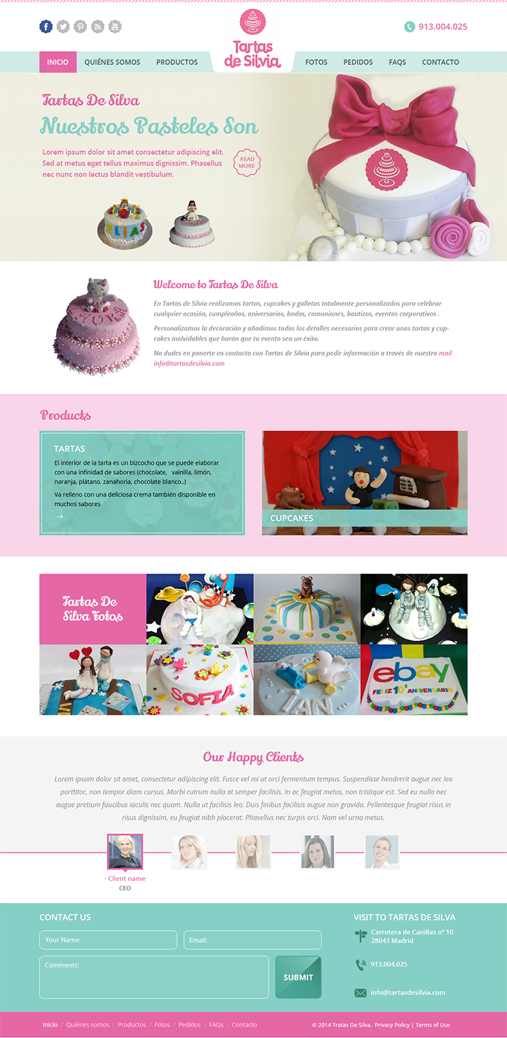 Wordpress Design by Creative Usha for Tartas de Silvia | Design #4969844