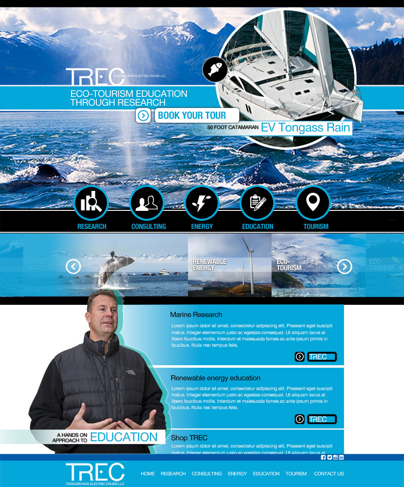 Web Design by Spread Media Inc. for Tongass Rain Electric Cruise | Design #4990842
