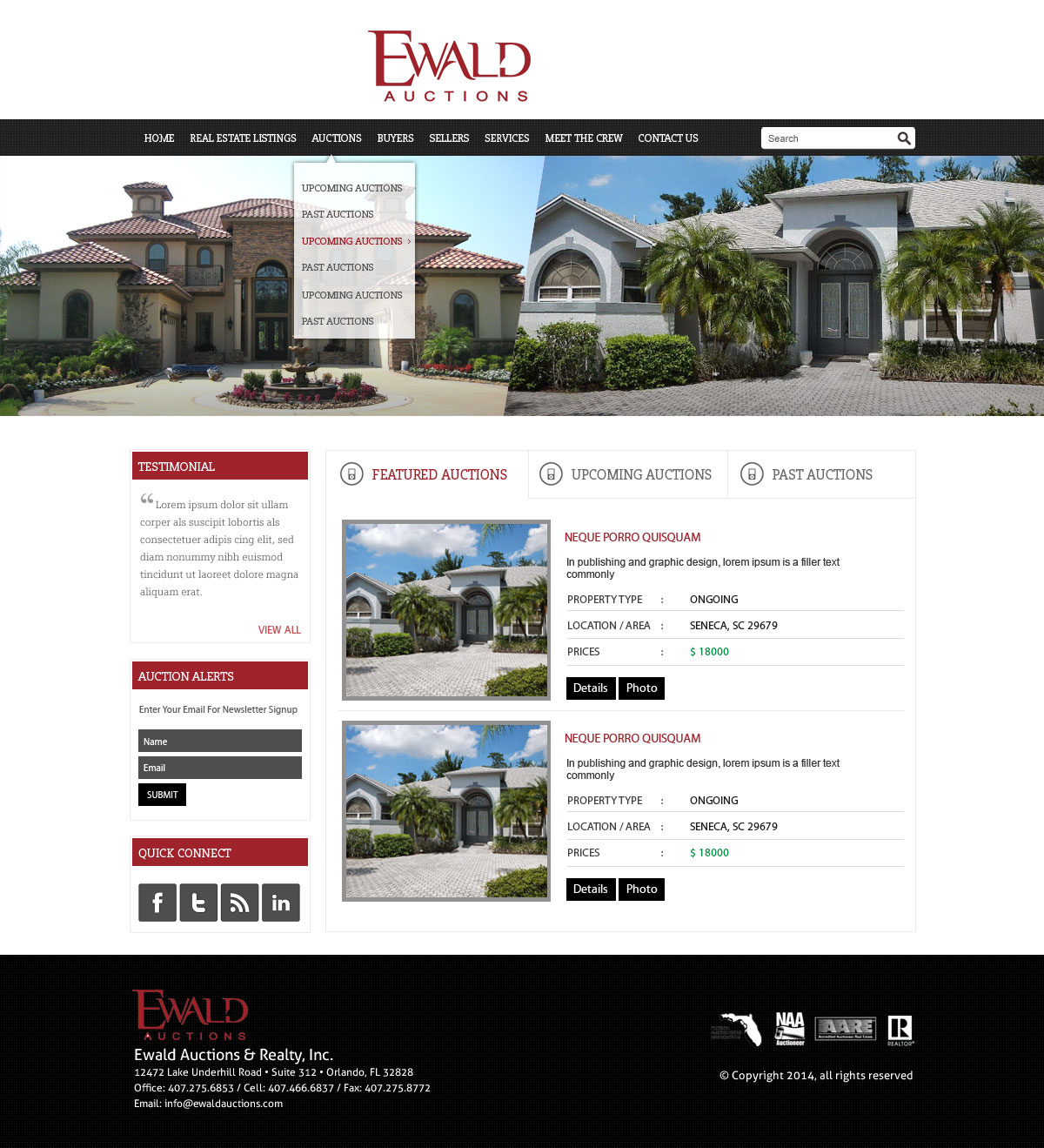 Wordpress Design by Vblue for AuctionServices.com, Inc. | Design #4976325