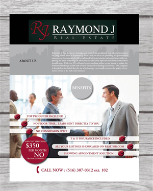 Flyer Design by san011 for Raymond J. Real Estate, LLC | Design #1419979