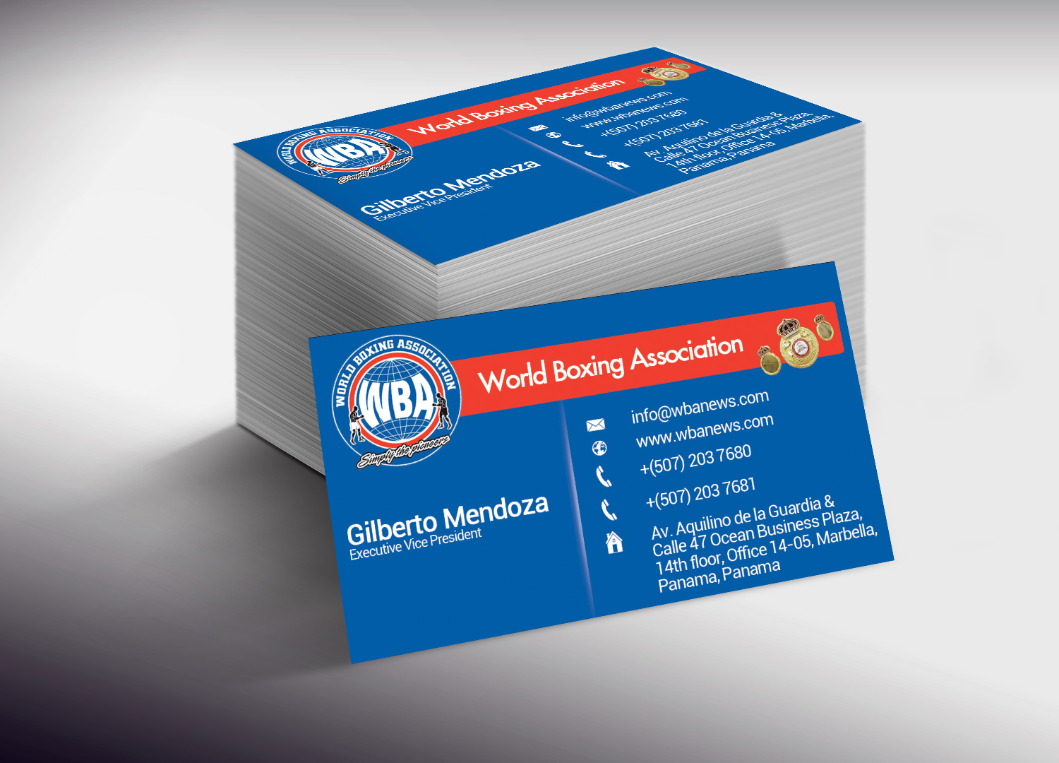 Business Card Design by Lanka Ama for World Boxing Association | Design #4956875