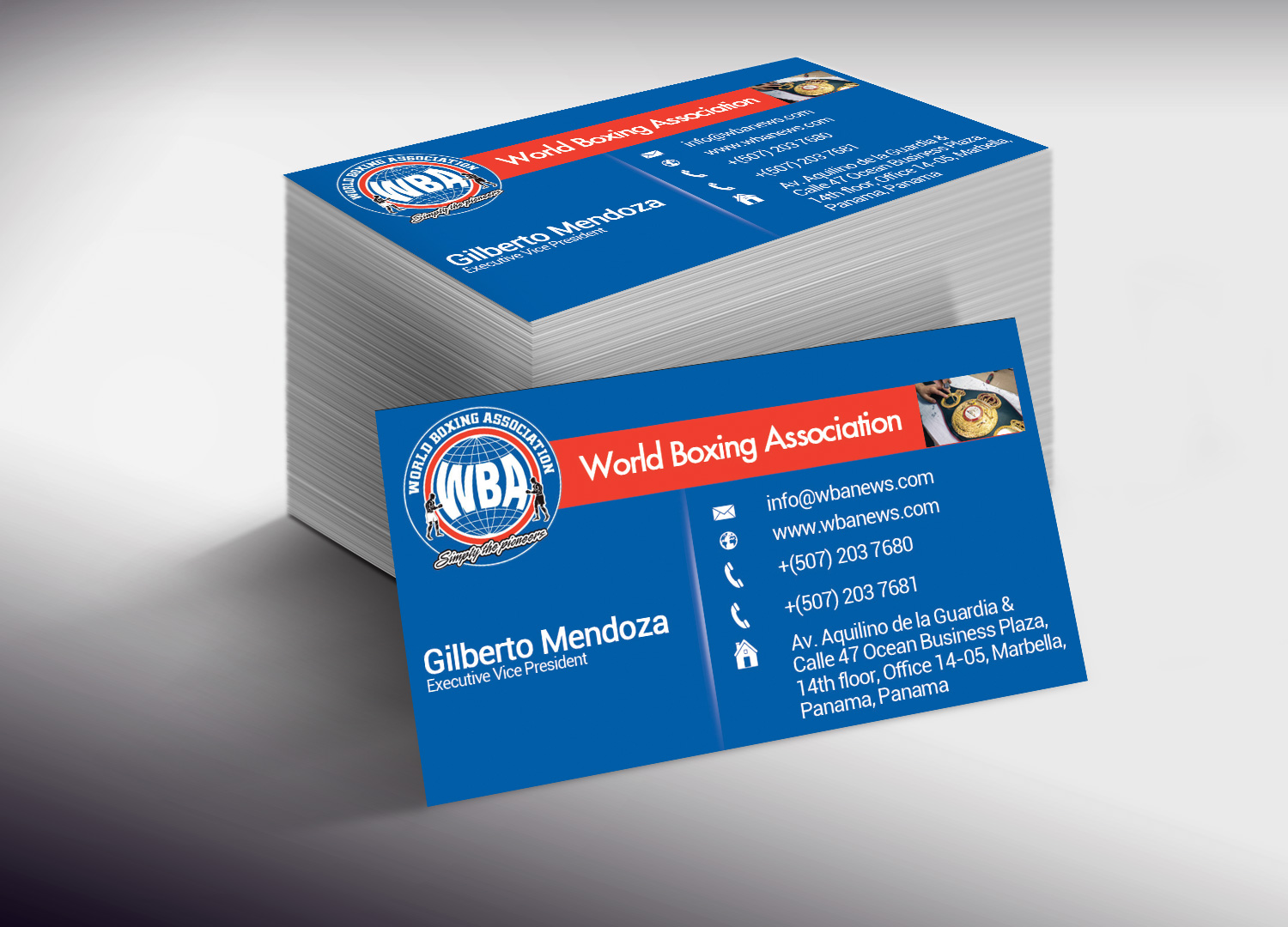 Business Card Design by Lanka Ama for World Boxing Association | Design #4963567
