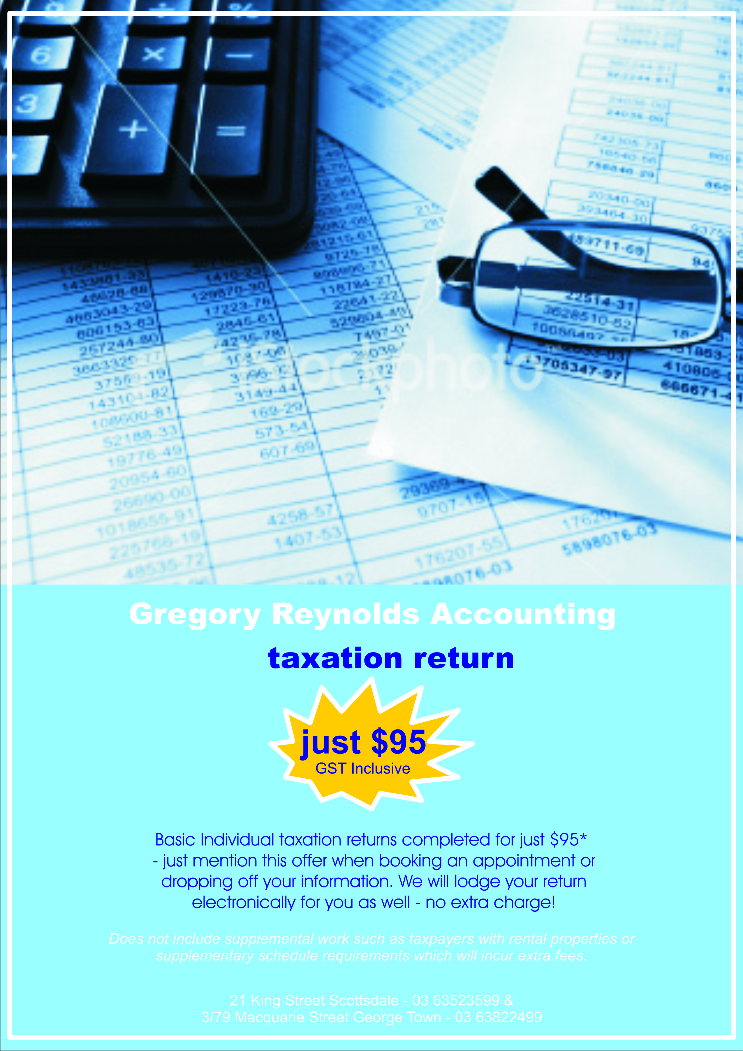 Diseño de Flyer por BrandOne para Gregory Reynolds Accounting | Diseño #6593