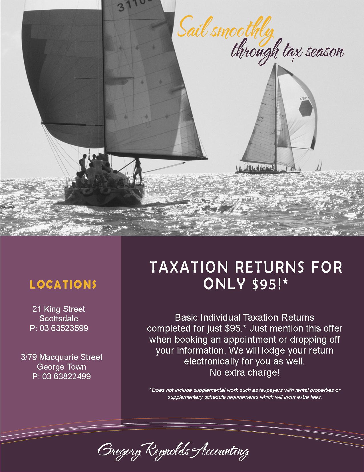 Flyer Design by NiteOwl Designs for Gregory Reynolds Accounting | Design #7637