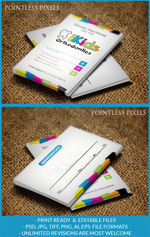 iKids Orthodontics business card design | Business Card Design by Pointless Pixels India