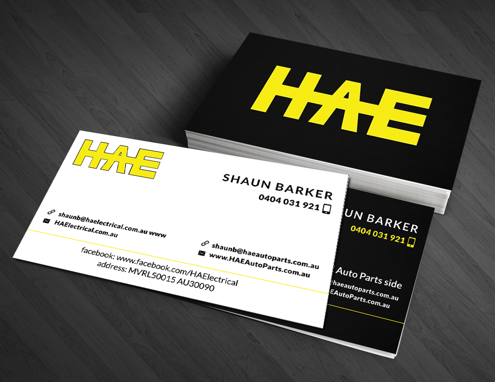 Design de Carte de Visite par  Artman pour Hunter Auto Electrical | Design #4996338