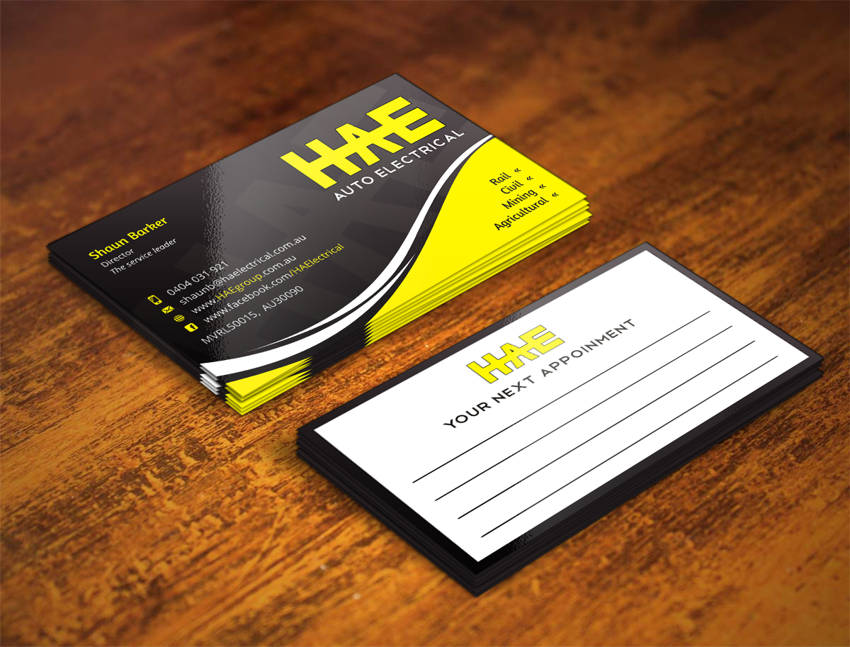 Diseño de Tarjeta de Presentación por INDIAN_Ashok para Hunter Auto Electrical | Diseño #5307356