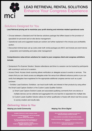 Lead Retrieval and IT EVENT Rental Solutions Internal Advertising