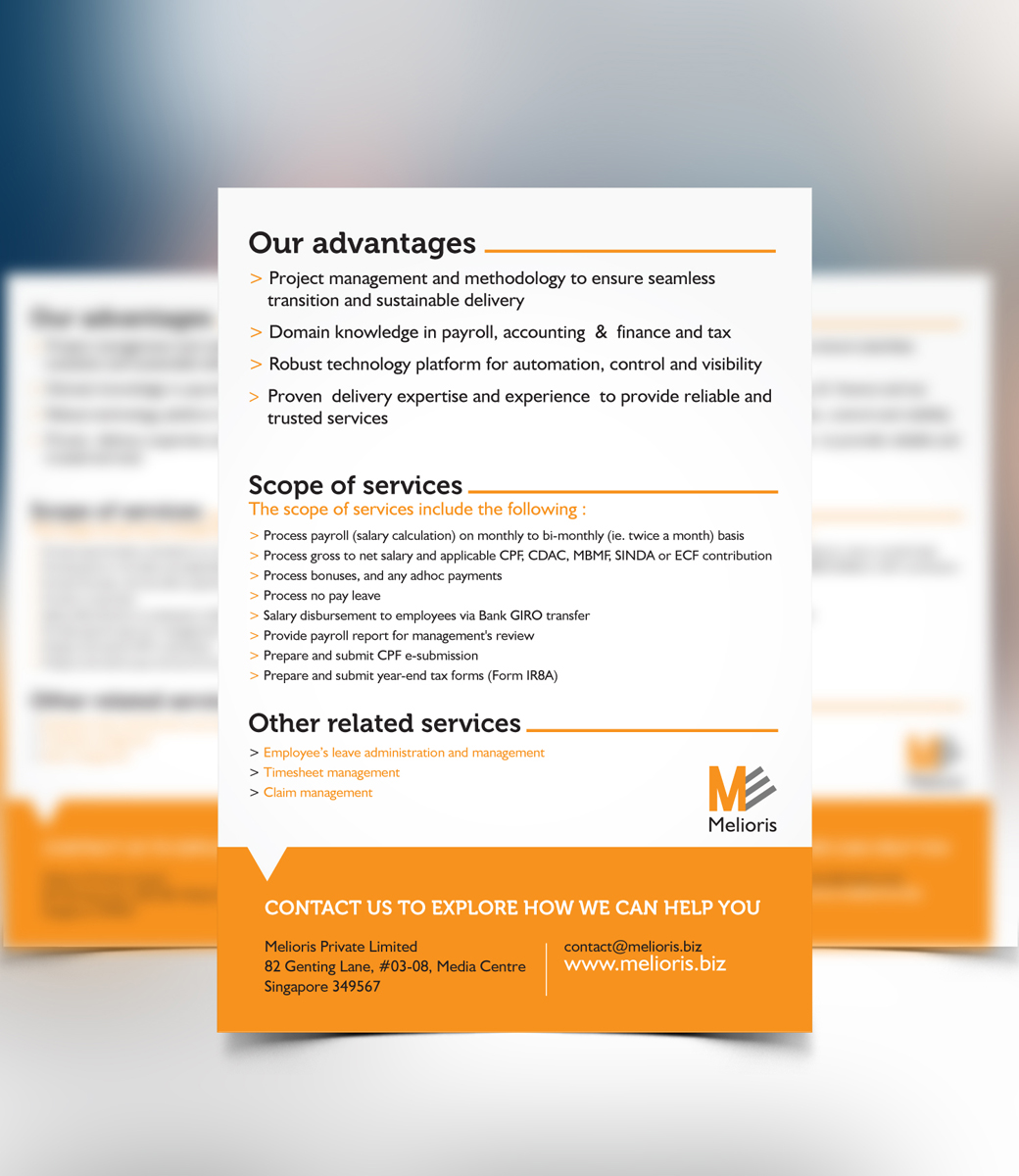 Design de Brochure par DAStudioDesigns pour melioris  | Design : #4973508