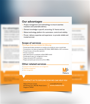Design de Brochure par DAStudioDesigns pour melioris  | Design : #4973508