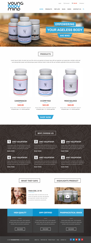 Web Design by Silverfox Studio for YoungBodyMind.com | Design: #5102080