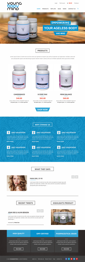 Web Design by Silverfox Studio for YoungBodyMind.com | Design: #5102278