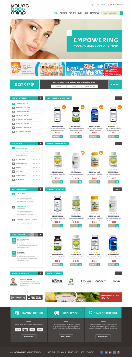 Web Design by Silverfox Studio for YoungBodyMind.com | Design #5107149