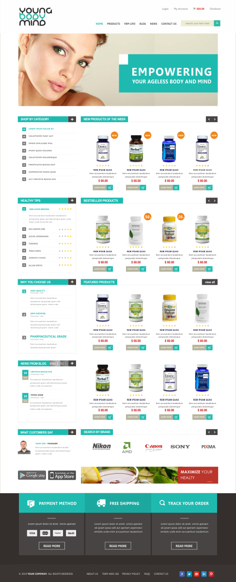 Web Design by Silverfox Studio for YoungBodyMind.com | Design #5107301