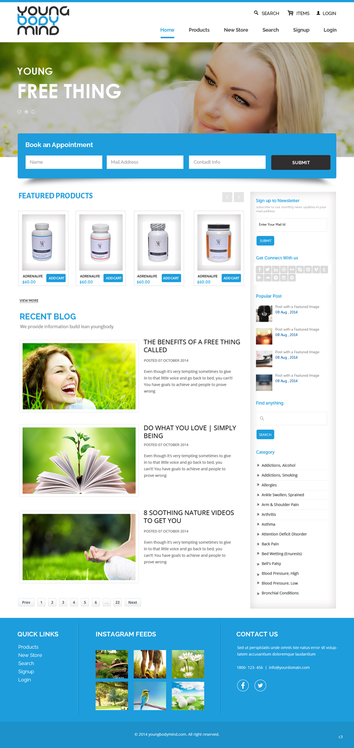 Web Design by pb for YoungBodyMind.com | Design #4980921