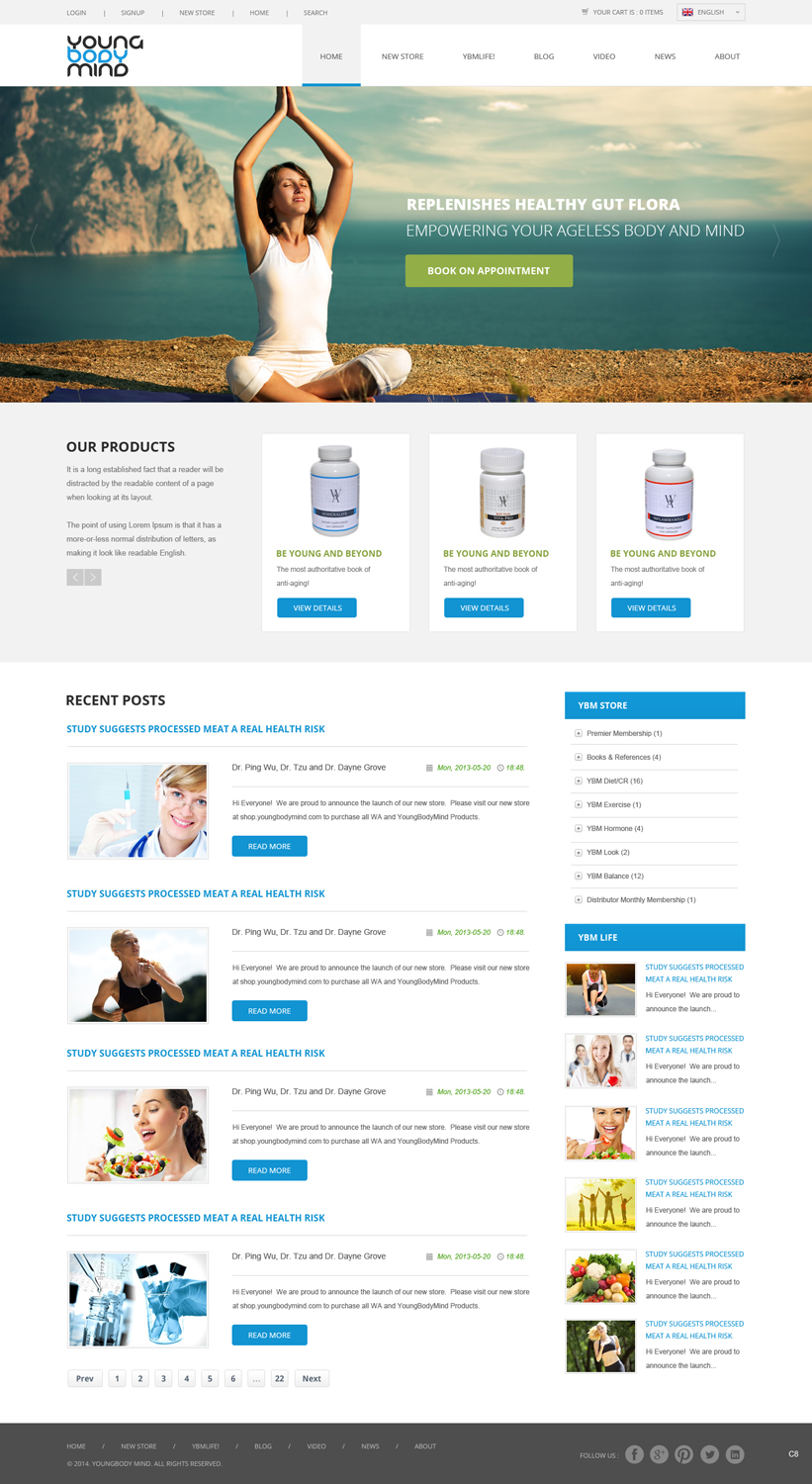 Web Design by pb for YoungBodyMind.com | Design #4980927
