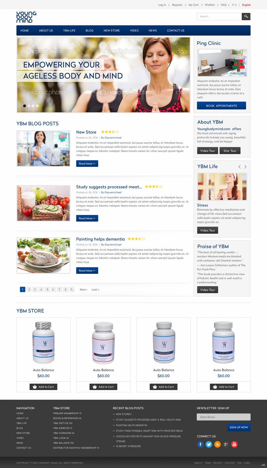 Web Design by pb for YoungBodyMind.com | Design #4986709