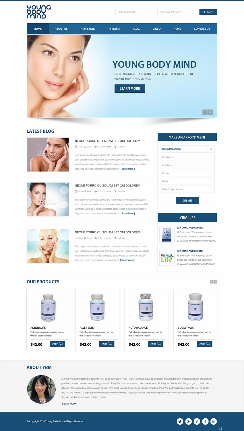 Web Design by pb for YoungBodyMind.com | Design #4986849