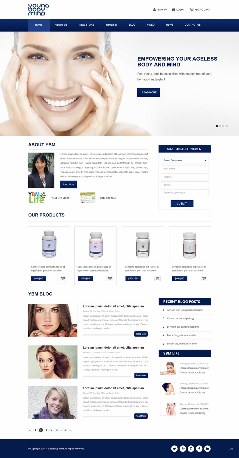 Web Design by pb for YoungBodyMind.com | Design #4986855