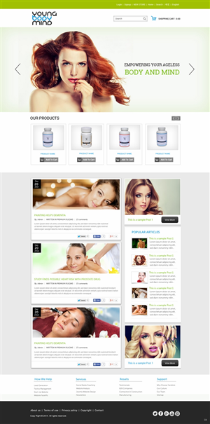 Web Design by pb for YoungBodyMind.com | Design: #4986861