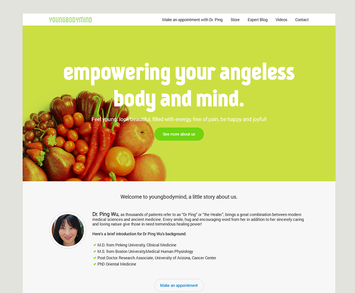 Web Design by FreshCreations for YoungBodyMind.com | Design #5108073