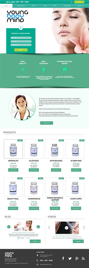 Web Design by Karthik_Designer for YoungBodyMind.com | Design: #5180033