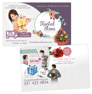 Twisted Stems Flower Shop Jumbo Postcard | Postkarten-Design von creationz2011