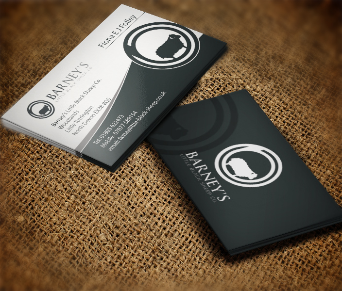 Business Card Design by Harshan for Barney''s Little Black Sheep Co. | Design #5169081