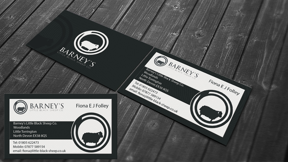 Business Card Design by Harshan for Barney''s Little Black Sheep Co. | Design #5169203