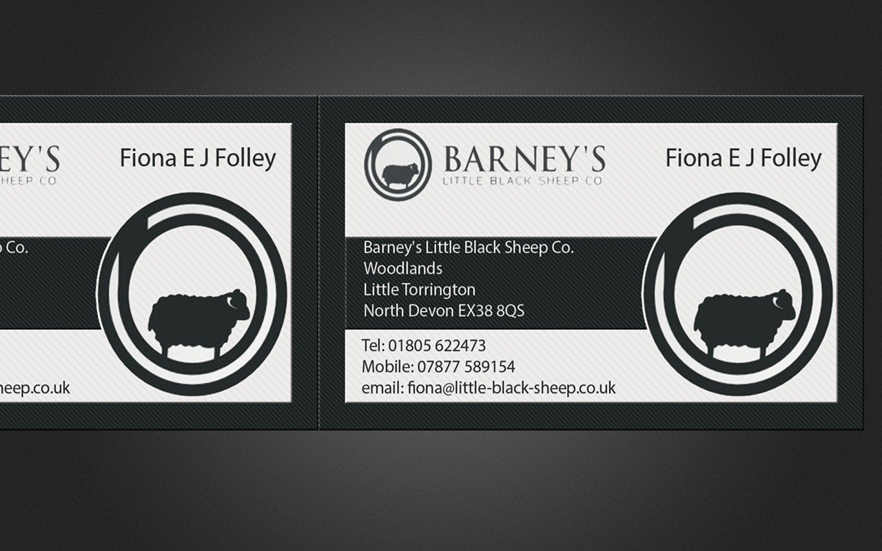 Diseño de Tarjeta de Presentación por Harshan para Barney''s Little Black Sheep Co. | Diseño #5169216