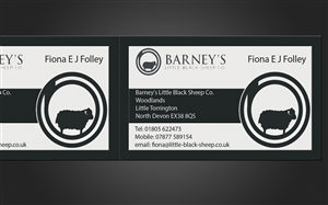 Business Card Design by Harshan for Barney''s Little Black Sheep Co. | Design: #5169216