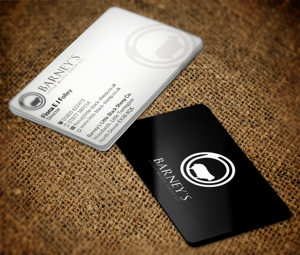 Business Card Design by nuhanenterpriseIT for Barney''s Little Black Sheep Co. | Design #5242457