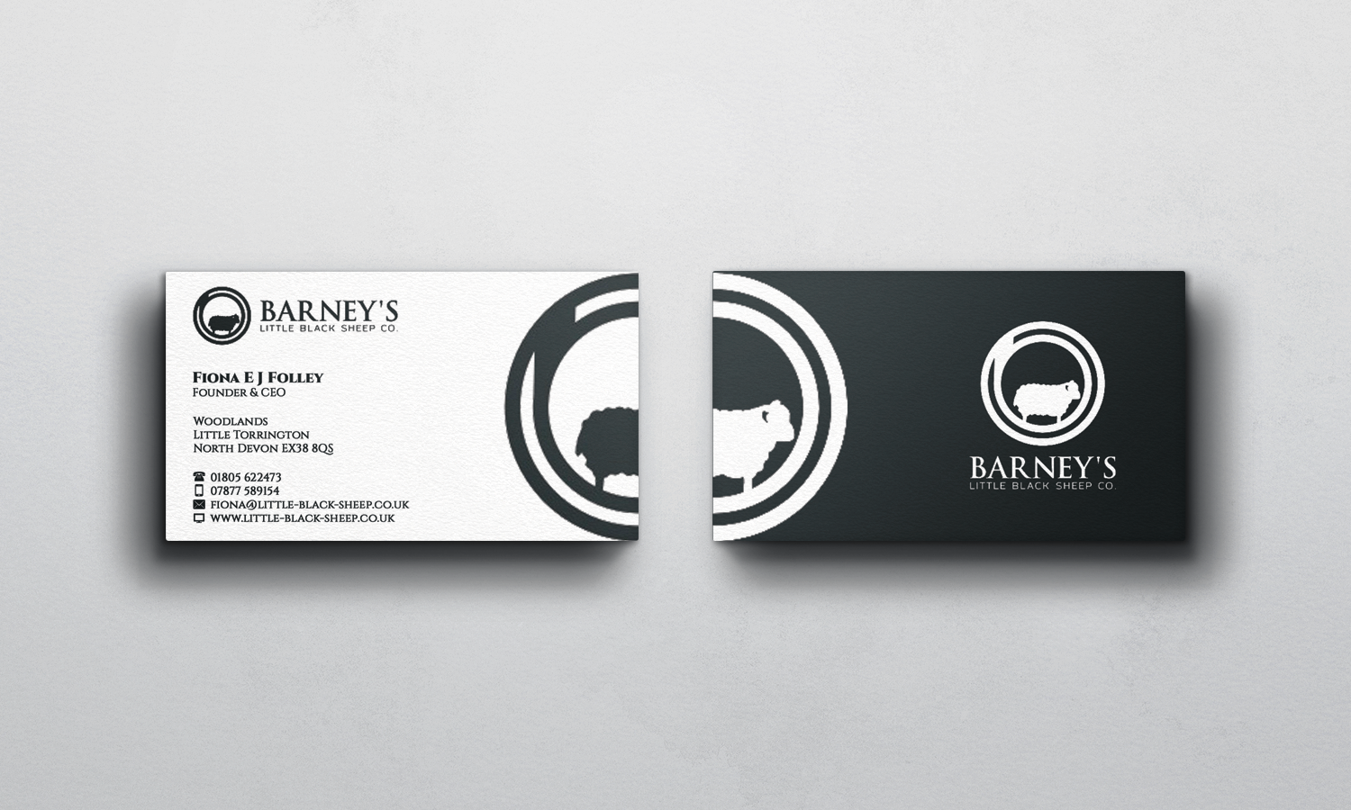 Business Card Design by WebixBD for Barney''s Little Black Sheep Co. | Design #5219880