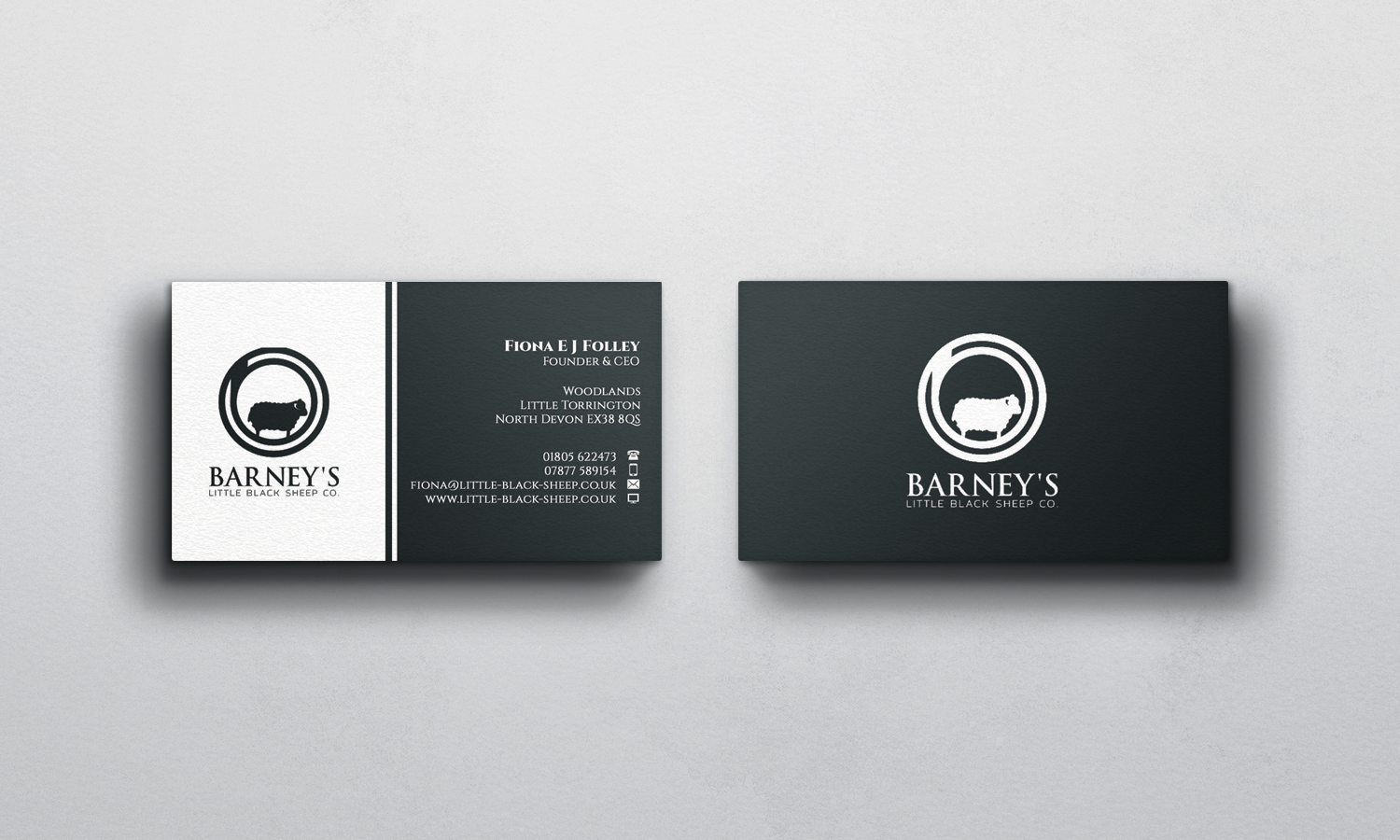 Business Card Design by WebixBD for Barney''s Little Black Sheep Co. | Design #5219892
