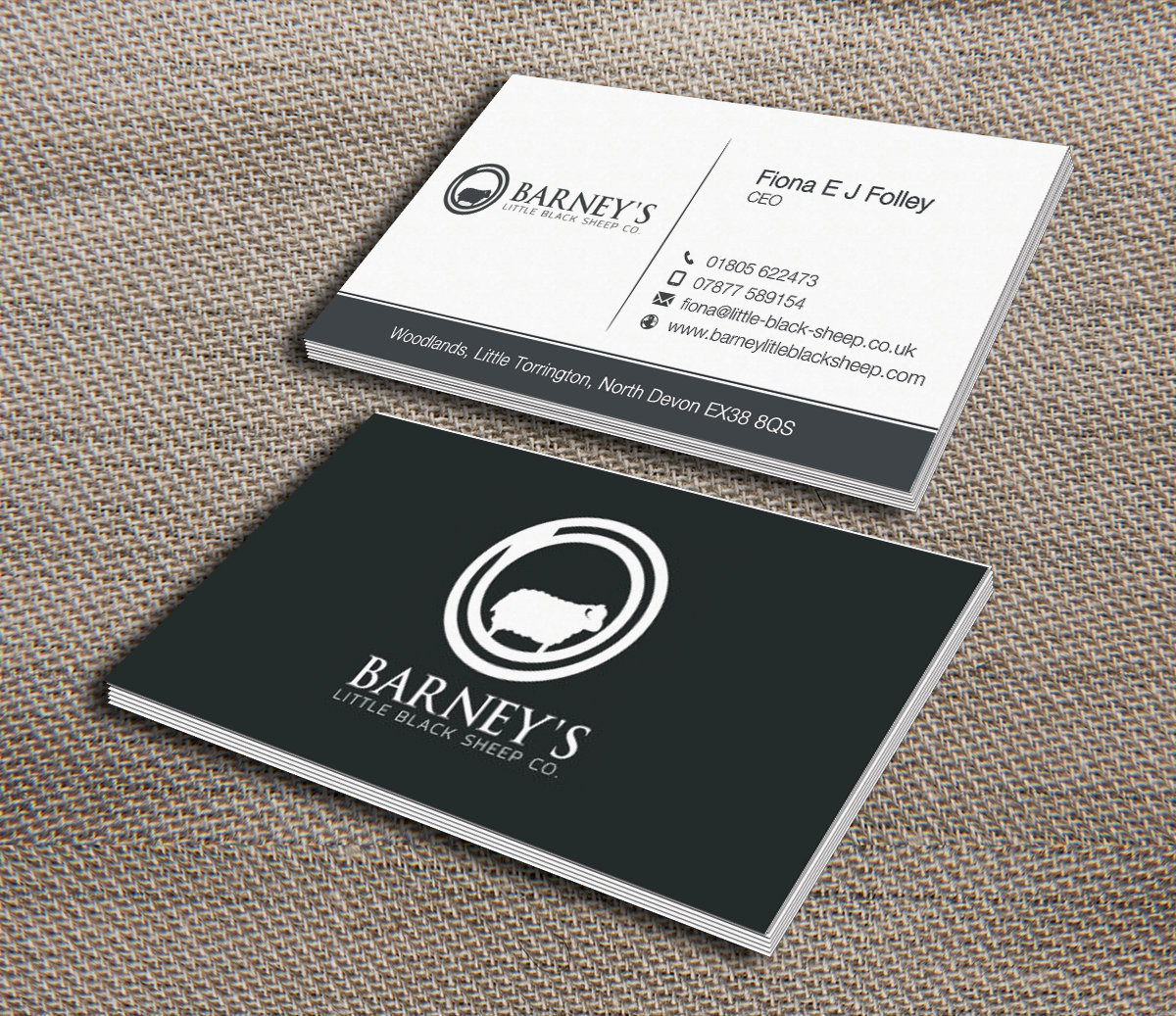 Visitenkarten-Design von Lanka Ama für Barney''s Little Black Sheep Co. | Design #5070971