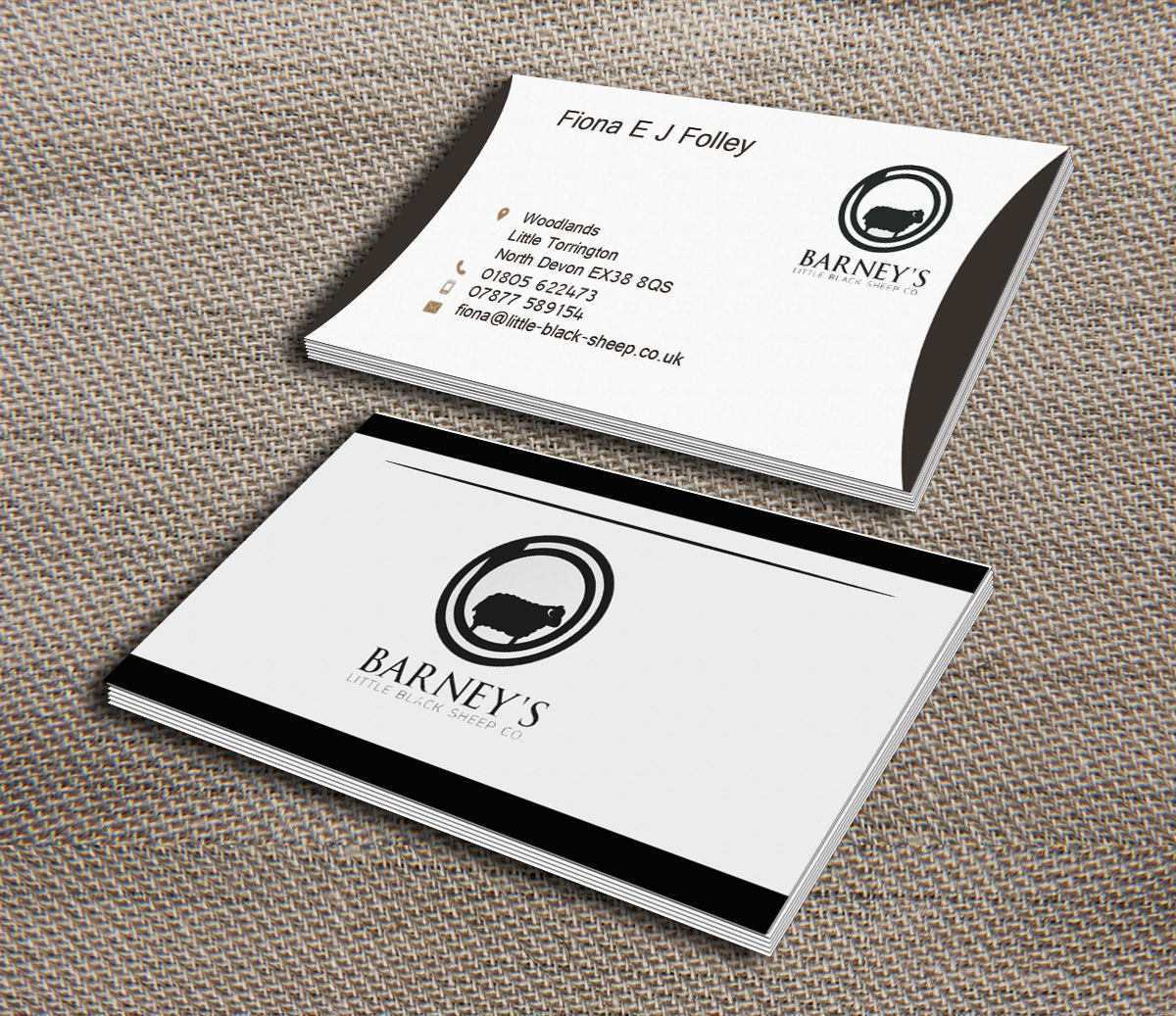 Business Card Design by Lanka Ama for Barney''s Little Black Sheep Co. | Design #5070982