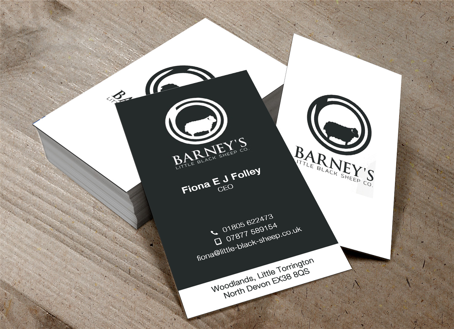 Business Card Design by Lanka Ama for Barney''s Little Black Sheep Co. | Design #5071374